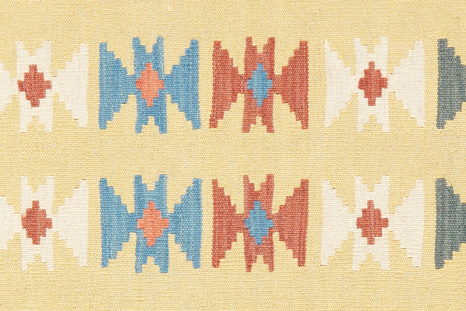 Kelim Gashgai — Handmade, 91x202 cm, Yellow, 100% Virgin Wool | View 5
