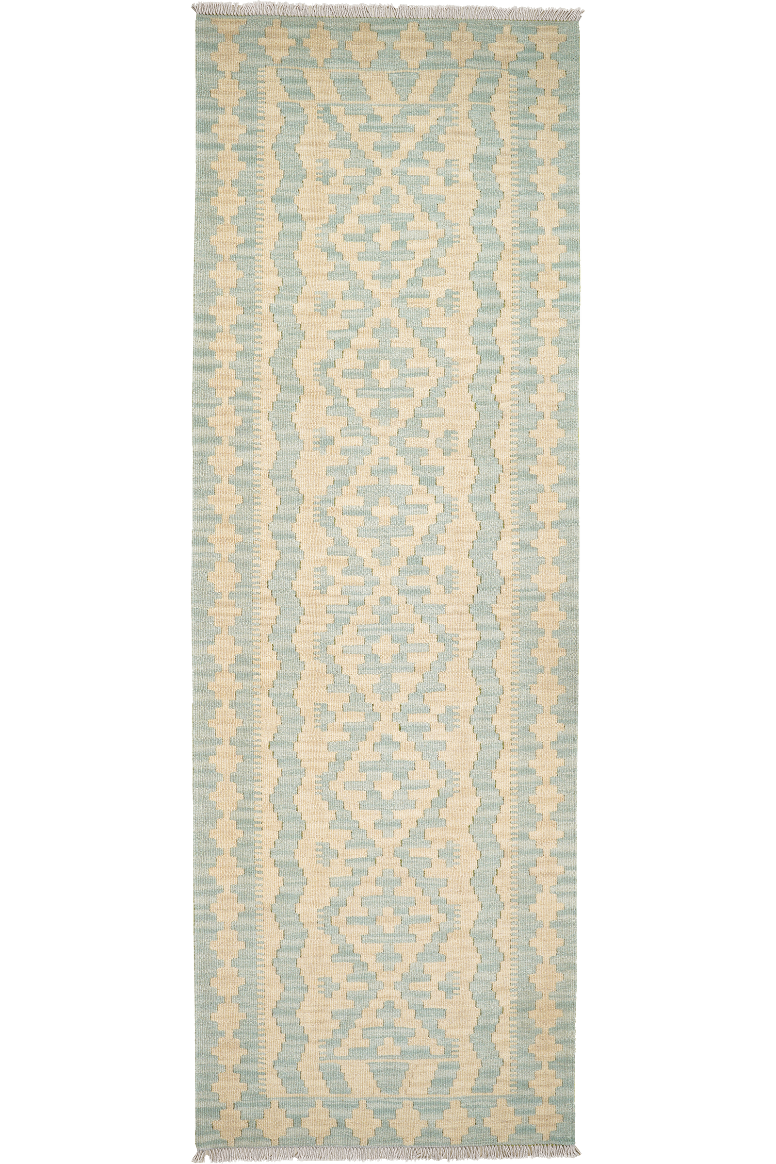 Kelim Gashgai — Handgefertigt, 252x85 cm, Beige, 100% Virgin Wool | Main view