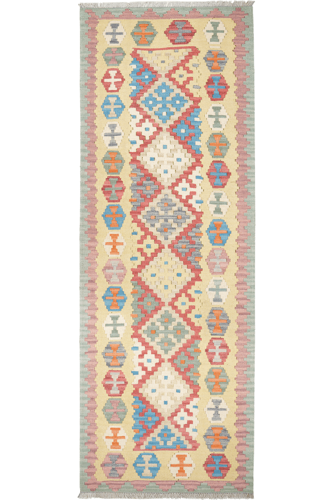 Kelim Gashgai — Handmade, 83x237 cm, Red, 100% Virgin Wool | Main view