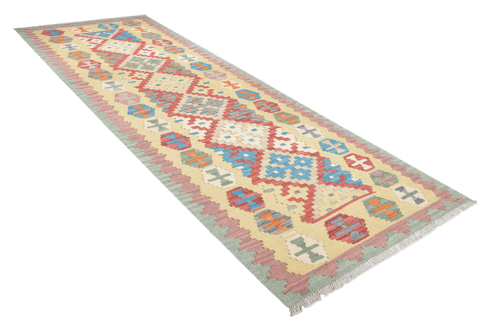 Kelim Gashgai — Handmade, 83x237 cm, Red, 100% Virgin Wool | View 4