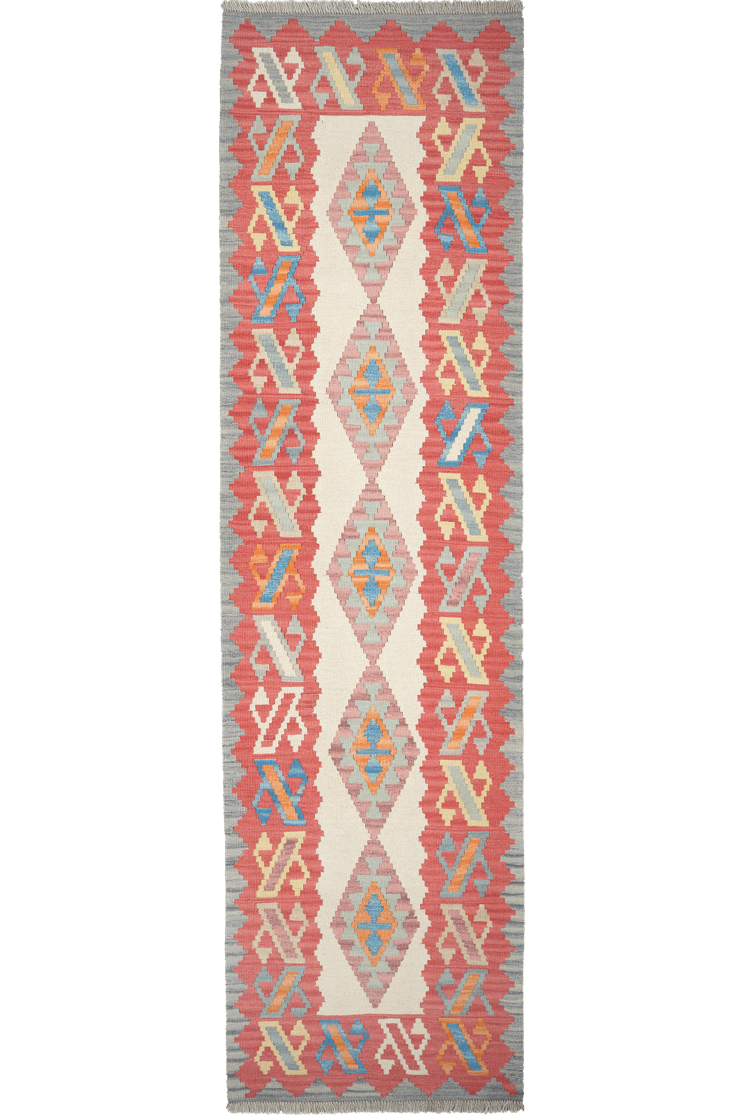Kelim Gashgai — Handmade, 82x300 cm, Beige, 100% Virgin Wool | Main view