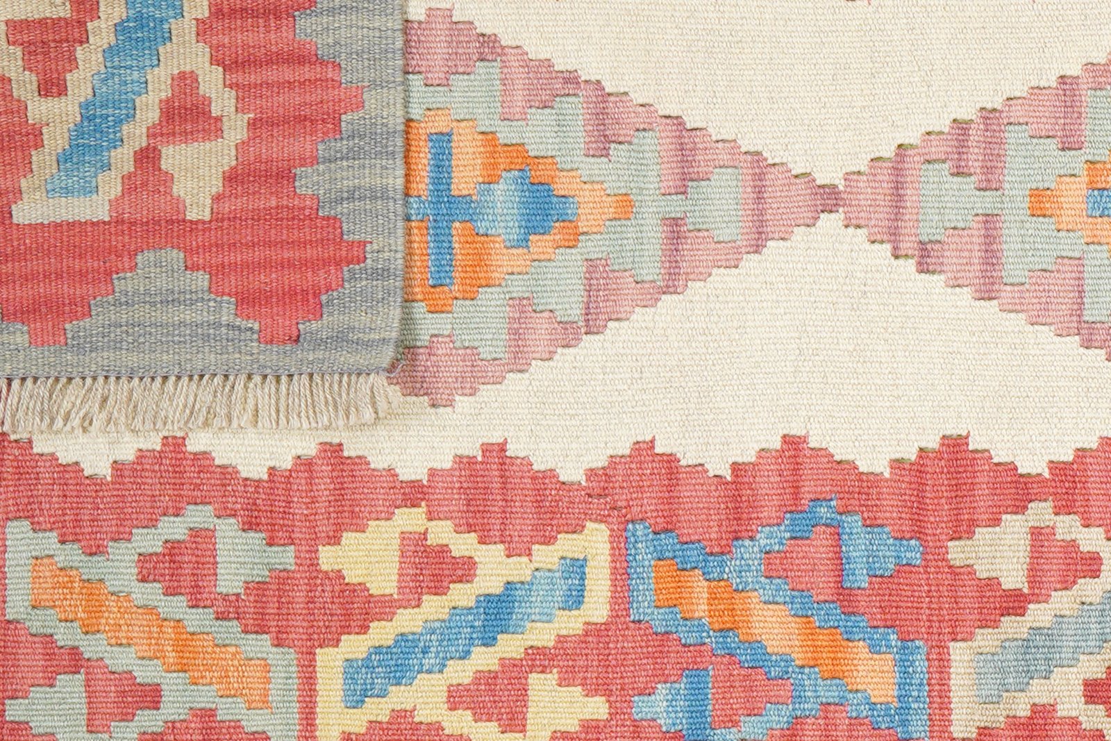 Kelim Gashgai — Handmade, 82x300 cm, Beige, 100% Virgin Wool | View 6