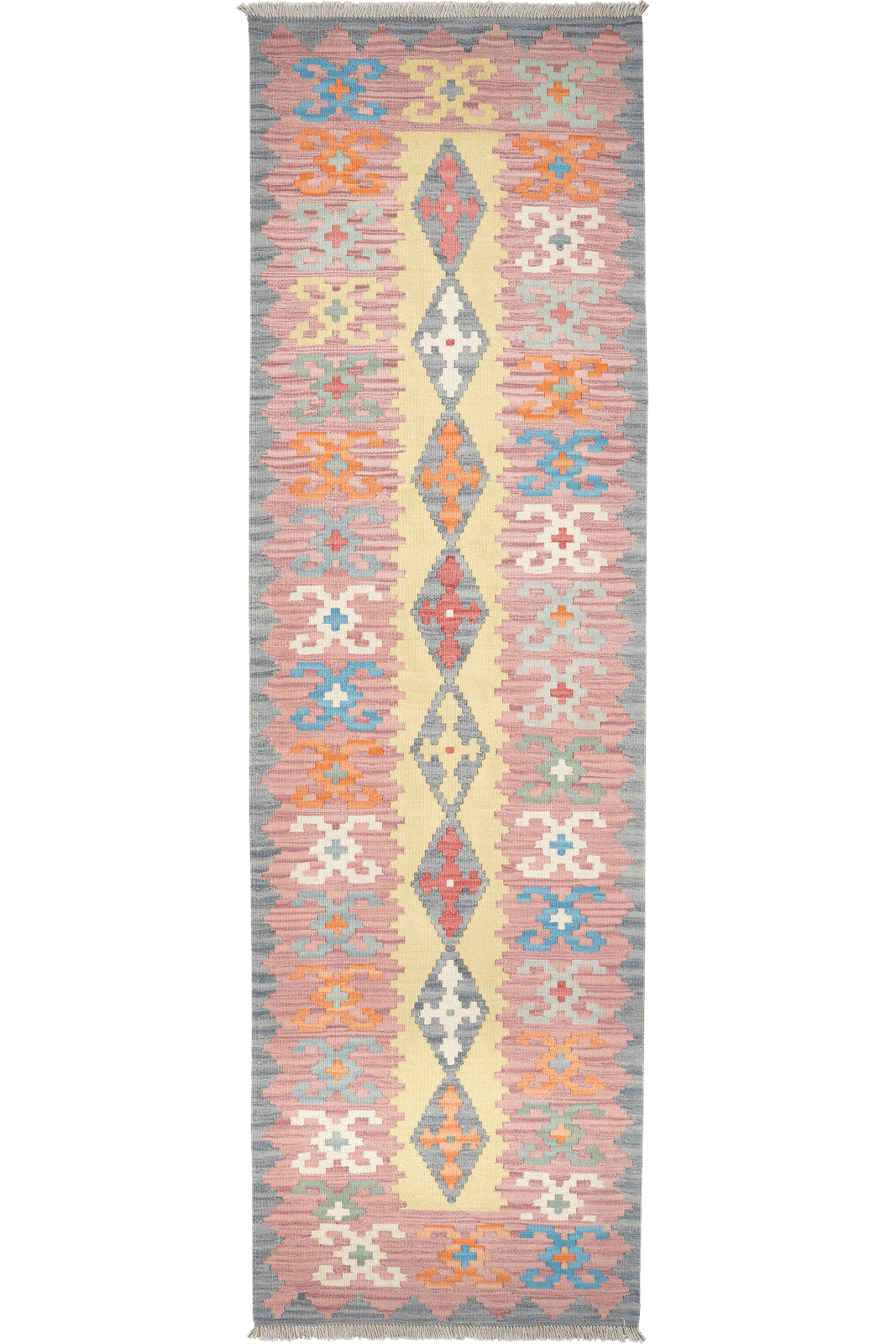 Kelim Gashgai — Handmade, 81x292 cm, Yellow, 100% Virgin Wool | Main view