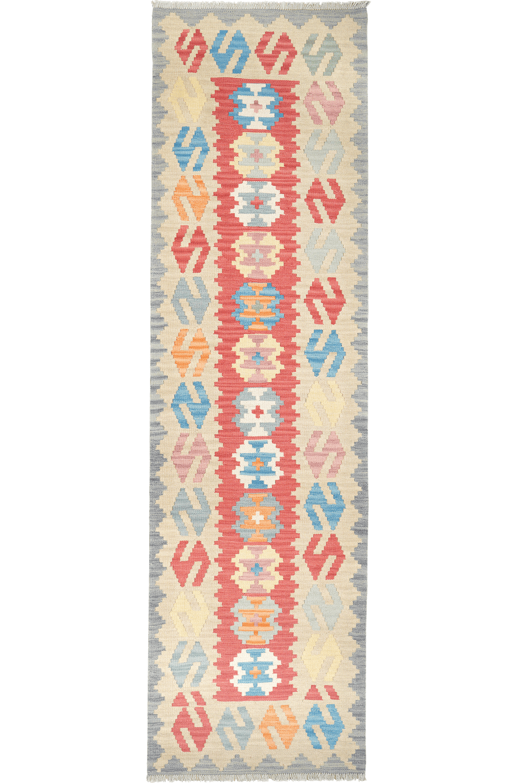 Kelim Gashgai — Handmade, 81x295 cm, Red, 100% Virgin Wool | Main view