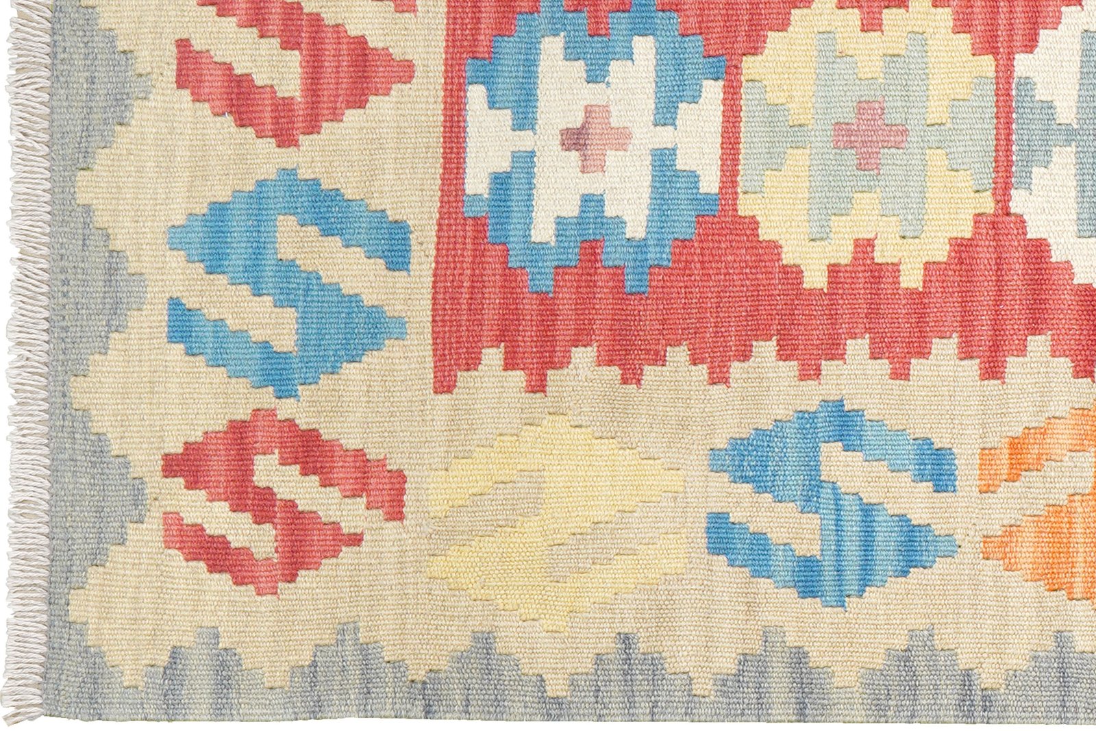 Kelim Gashgai — Handmade, 81x295 cm, Red, 100% Virgin Wool | View 3