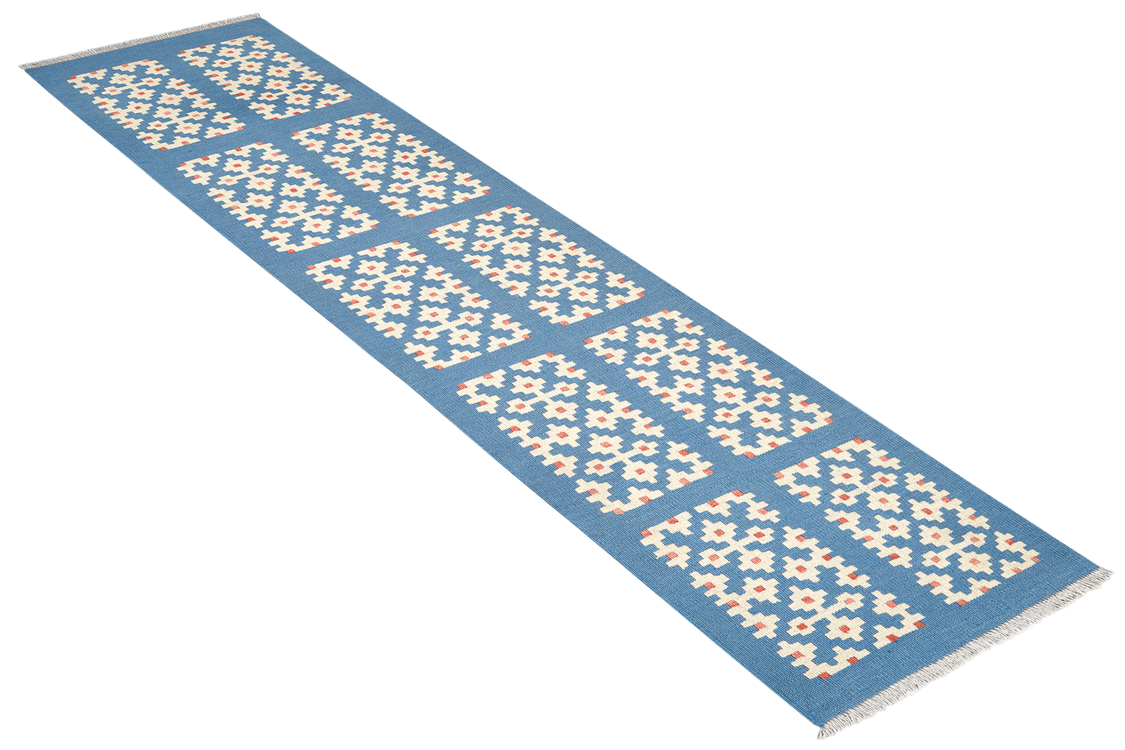 Kelim Gashgai — Handmade, 62x244 cm, Blue, 100% Virgin Wool | View 4