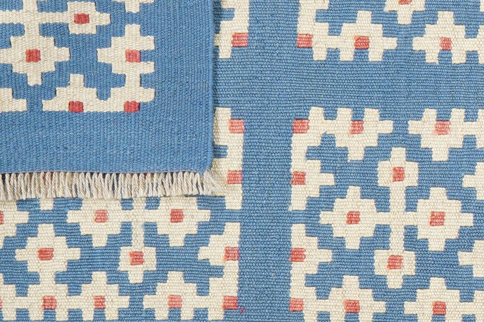 Kelim Gashgai — Handmade, 62x244 cm, Blue, 100% Virgin Wool | View 6