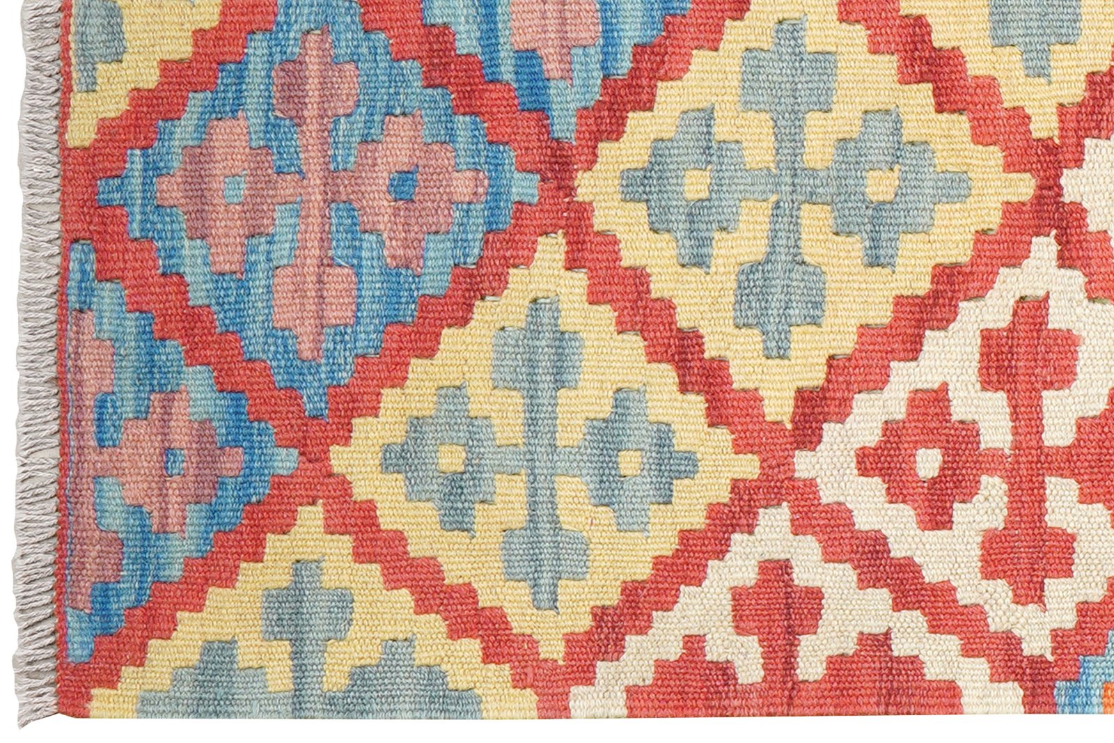 Kelim Gashgai — Handmade, 60x250 cm, Red, 100% Virgin Wool | View 3