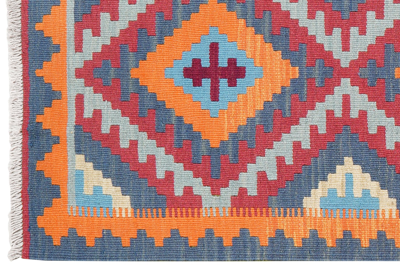 Kelim Gashgai — Handmade, 68x194 cm, Red, 100% Virgin Wool | View 3