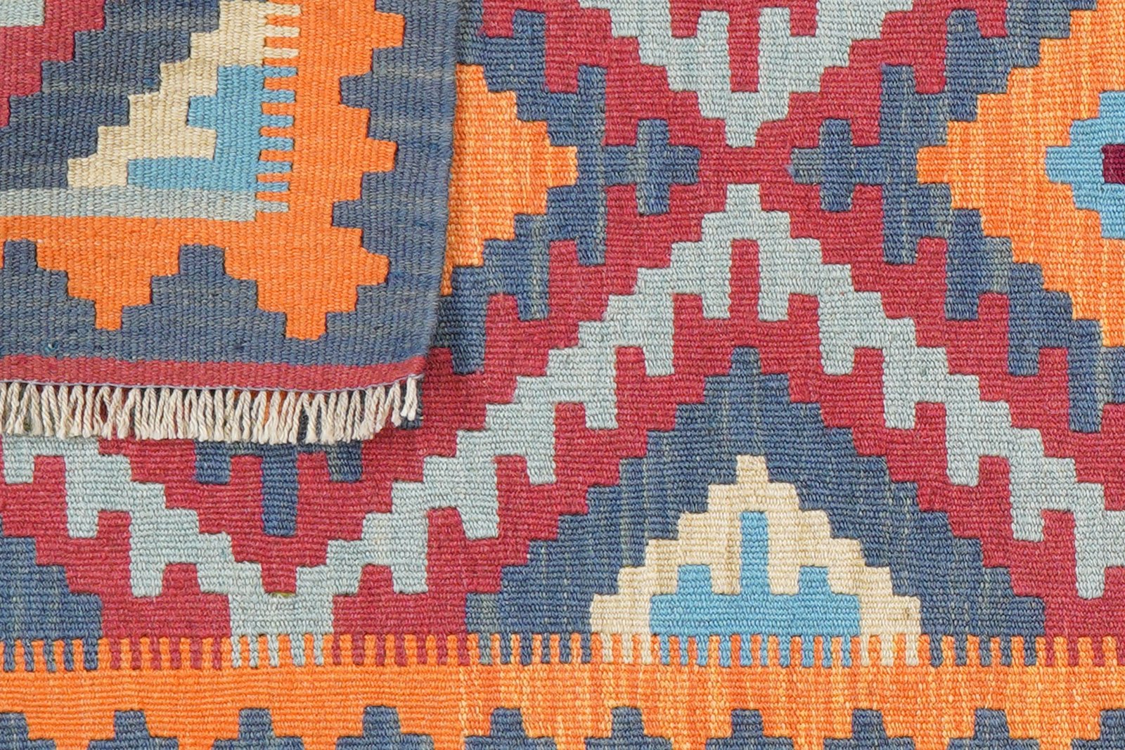 Kelim Gashgai — Handmade, 68x194 cm, Red, 100% Virgin Wool | View 6