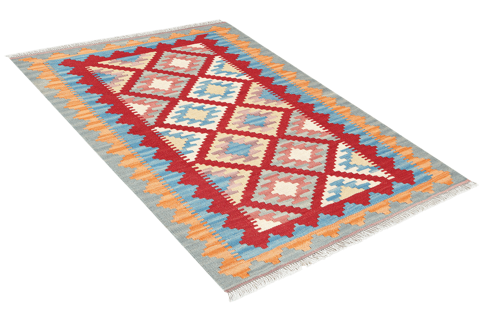 Kelim Gashgai — Handmade, 80x115 cm, Red, 100% Virgin Wool | View 4