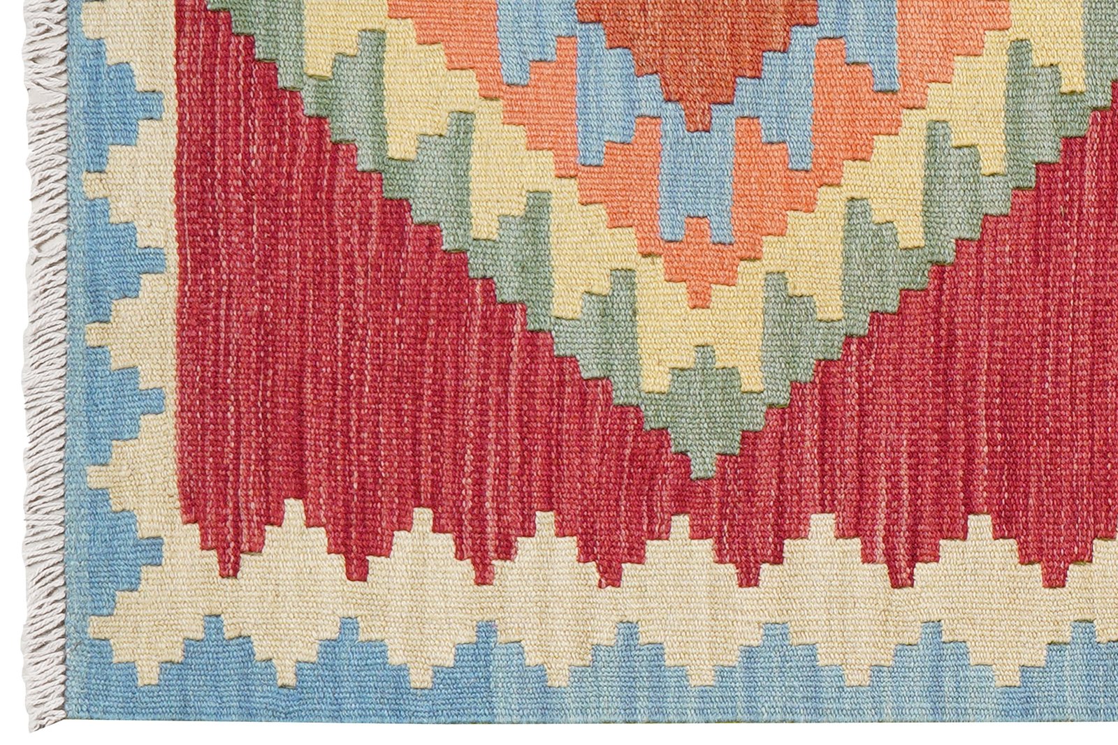 Kelim Gashgai — Handmade, 82x126 cm, Red, 100% Virgin Wool | View 3