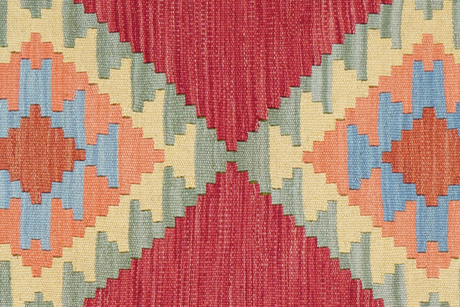 Kelim Gashgai — Handmade, 82x126 cm, Red, 100% Virgin Wool | View 5