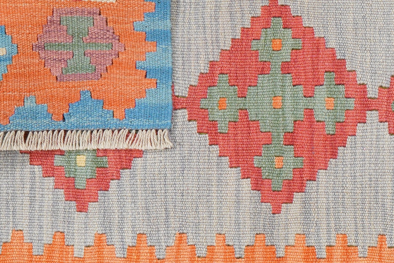 Kelim Gashgai — Handmade, 82x121 cm, Blue, 100% Virgin Wool | View 6