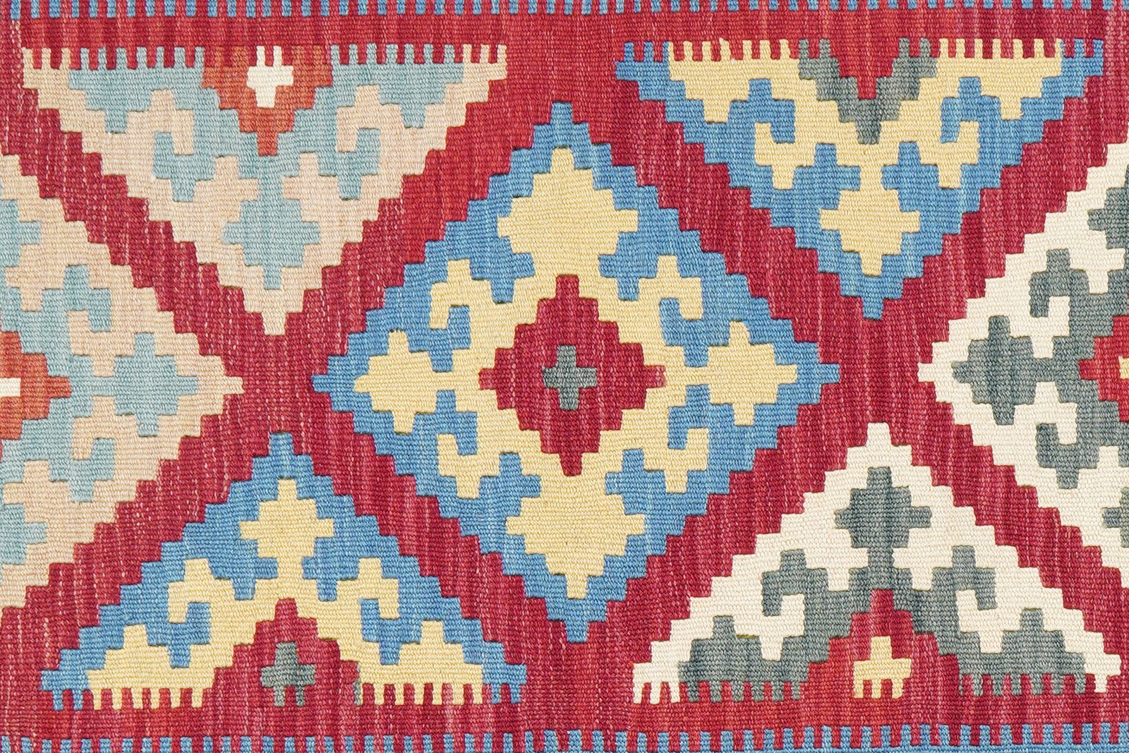 Kelim Gashgai — Handmade, 100x151 cm, Red, 100% Virgin Wool | View 5