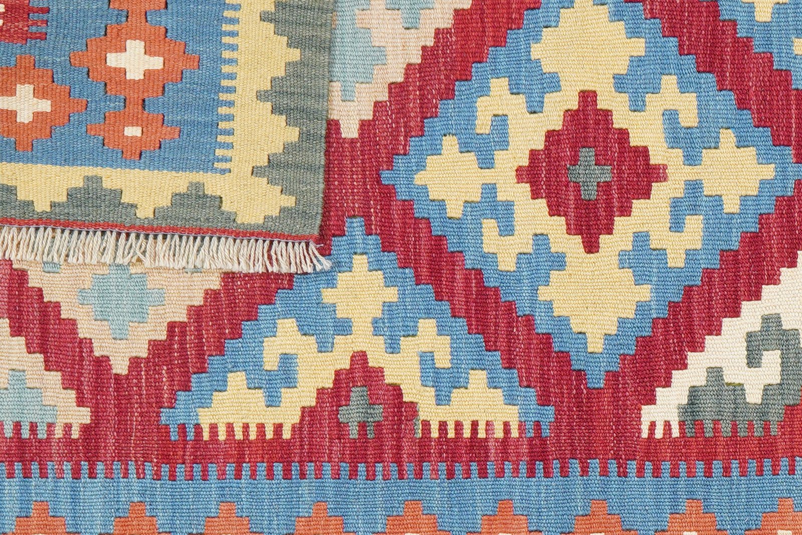 Kelim Gashgai — Handmade, 100x151 cm, Red, 100% Virgin Wool | View 6