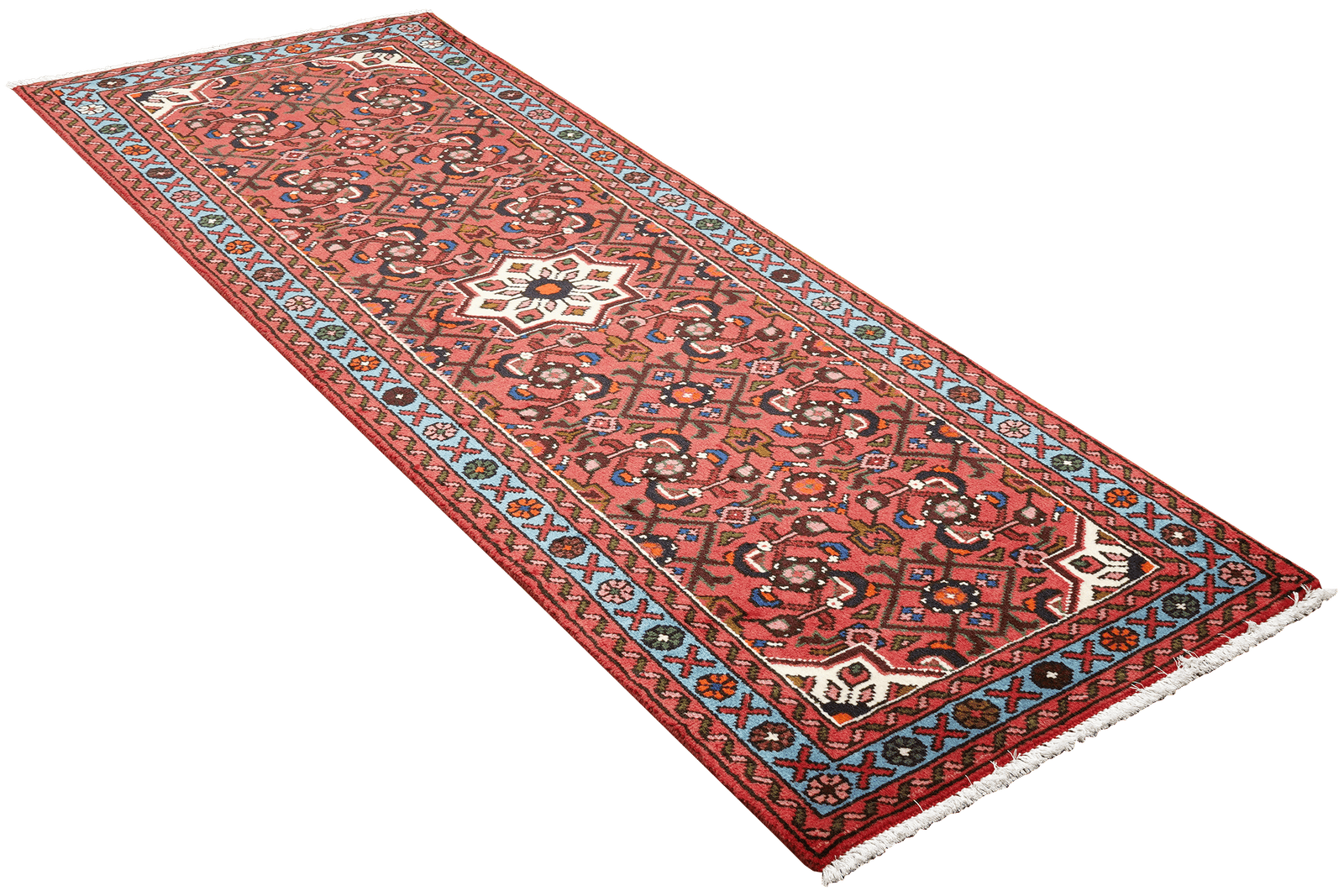 Hosseinabad — Hand-knotted, 69x196 cm, Red, 100% Virgin Wool | View 4