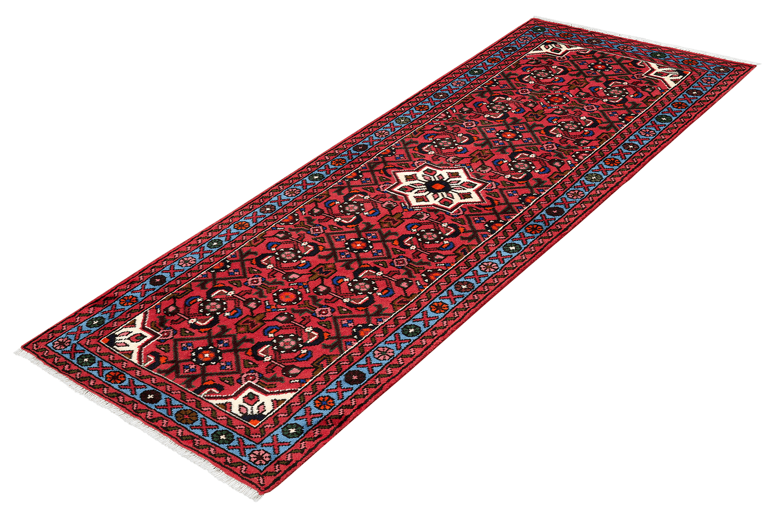 Hosseinabad — Hand-knotted, 69x191 cm, Red, 100% Virgin Wool | View 5