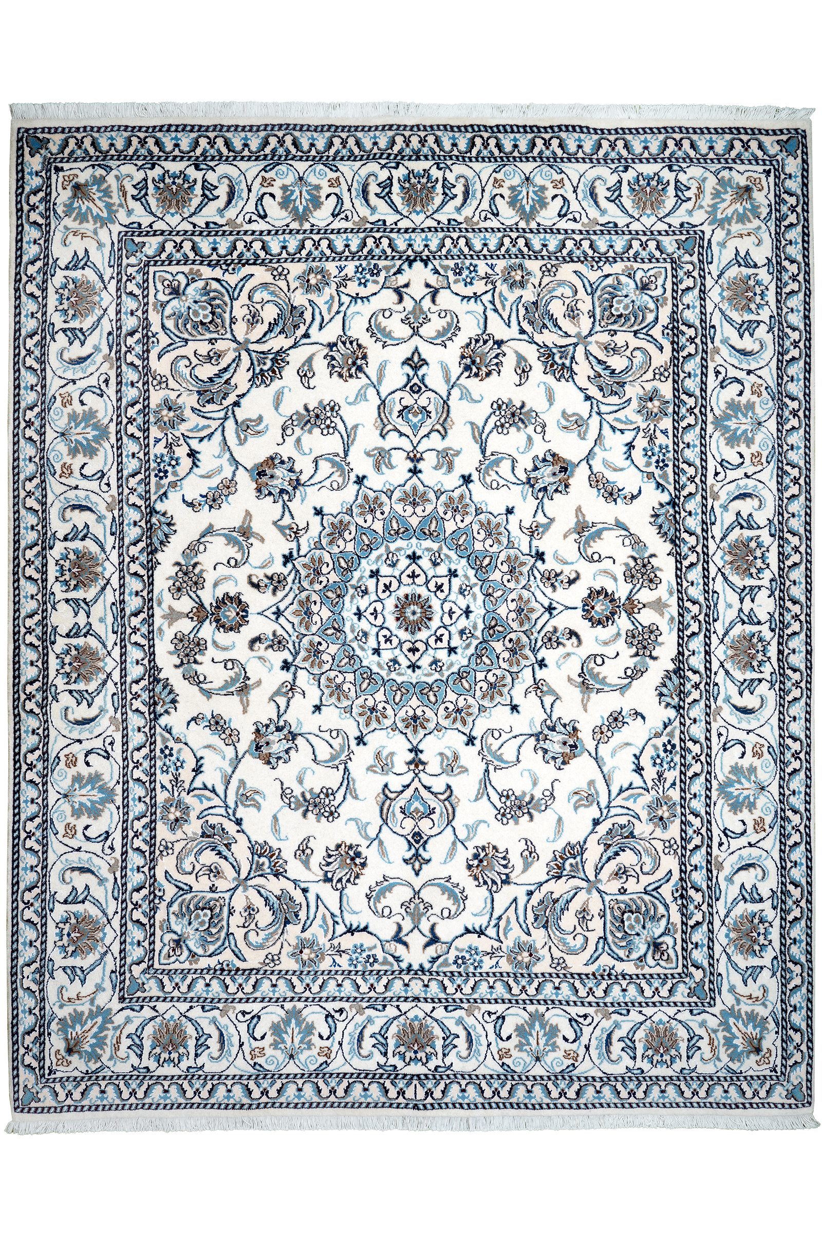 Nain 12La — Handgefertigt, 241x193 cm, Beige, 100% Virgin Wool | Main view