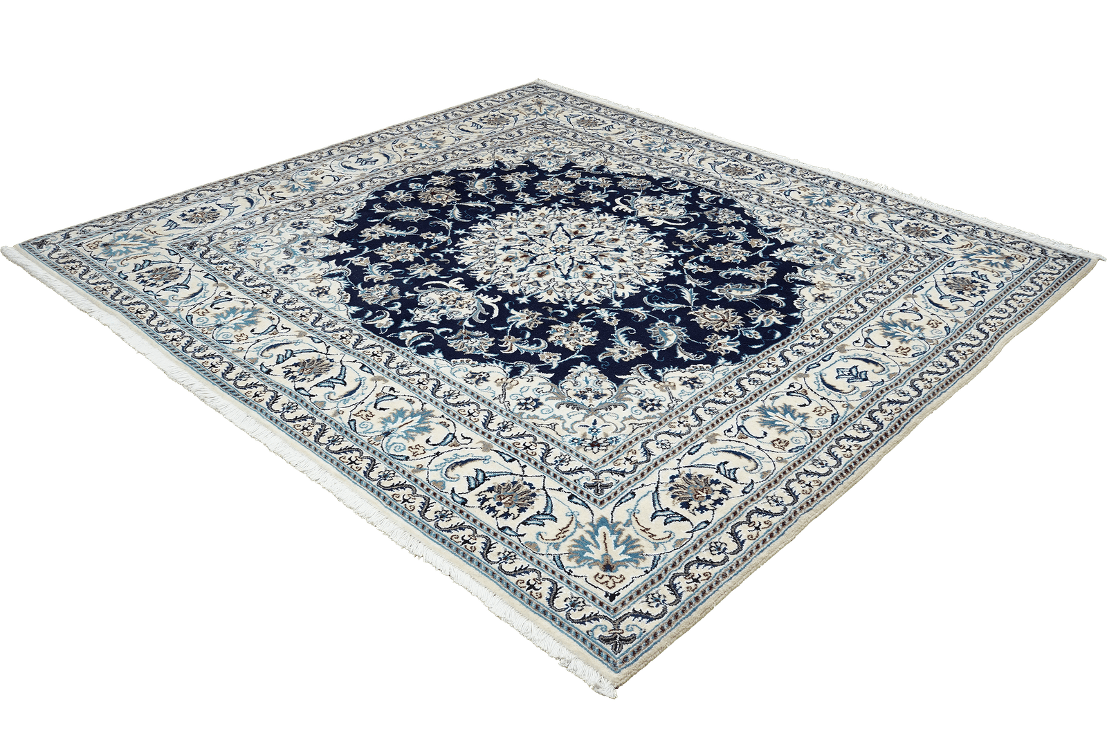 Nain 12La — Hand-knotted, 198x194 cm, Blue, 100% Virgin Wool | View 5