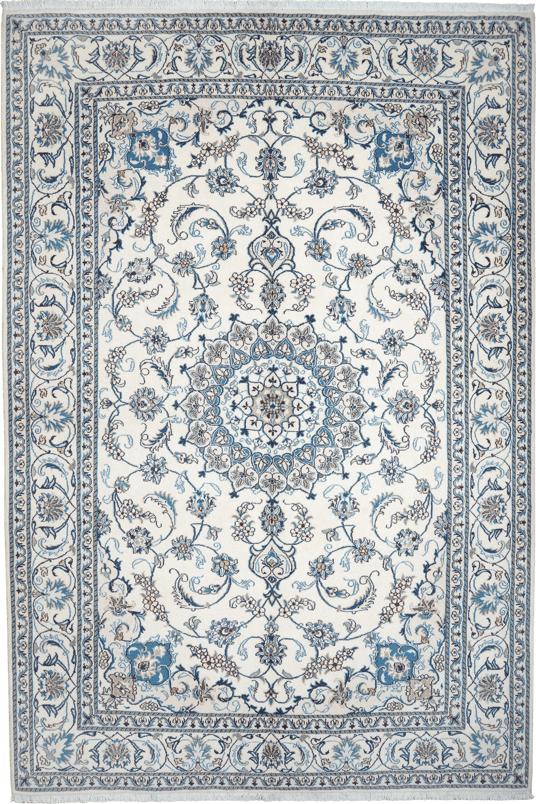 Nain 12La — Hand-knotted, 197x291 cm, Beige, 100% Virgin Wool | Main view