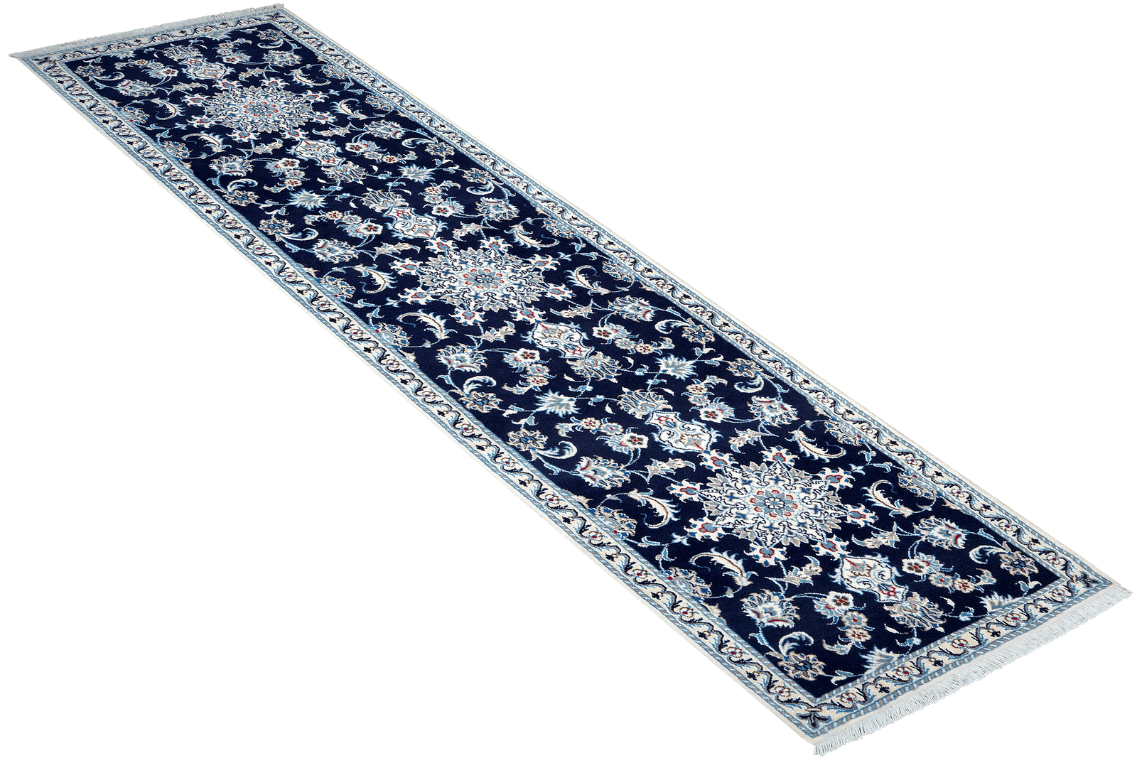 Nain 12La — Hand-knotted, 77x290 cm, Blue, 100% Virgin Wool | View 4