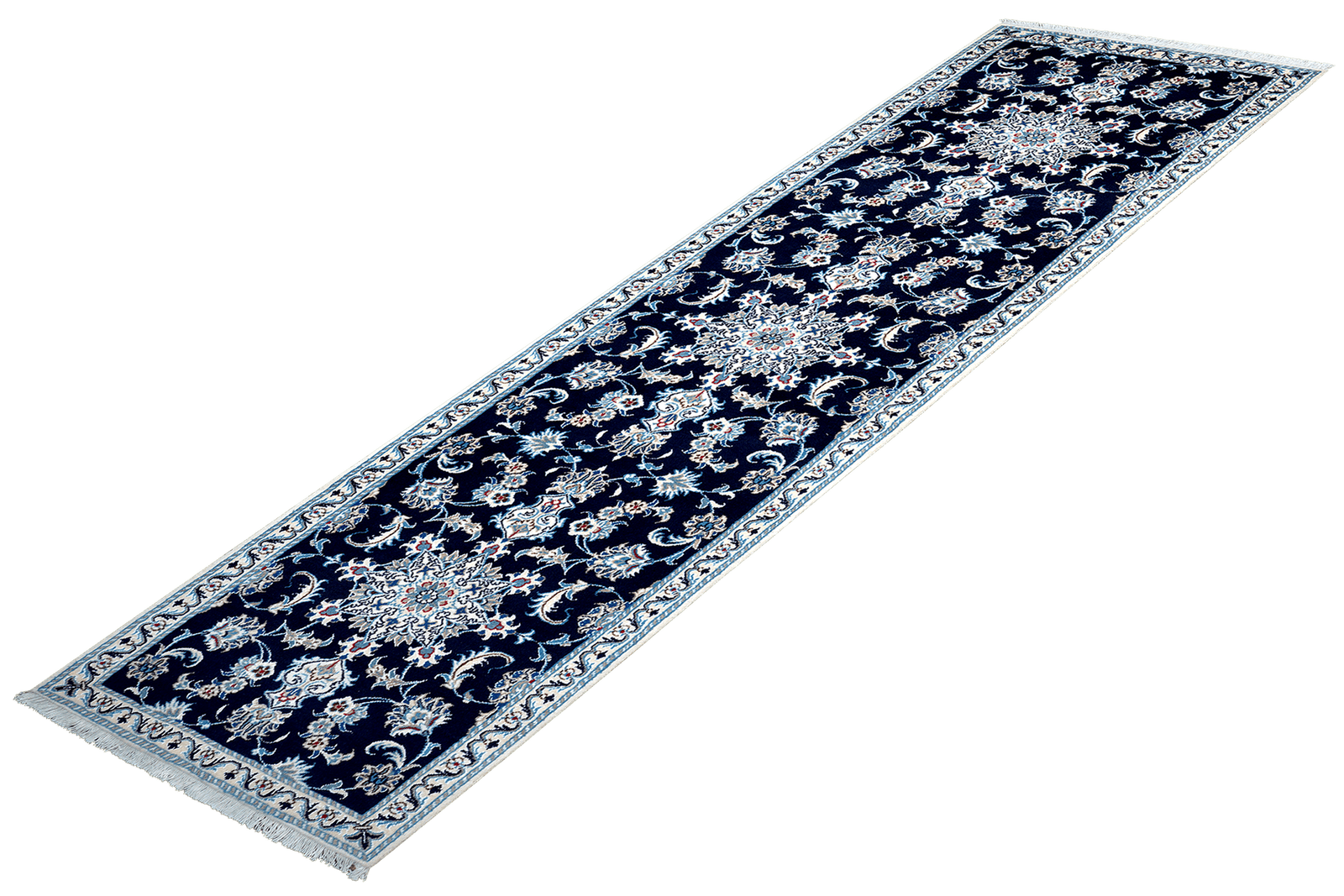 Nain 12La — Hand-knotted, 77x290 cm, Blue, 100% Virgin Wool | View 5
