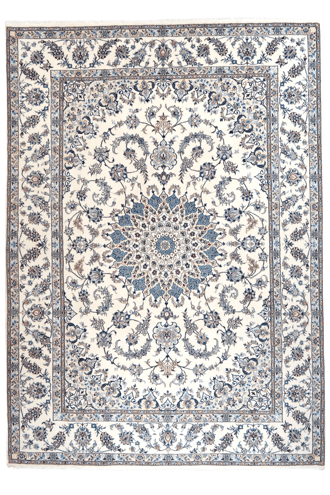 Nain 12La — Hand-knotted, 245x345 cm, Beige, 100% Virgin Wool | Main view