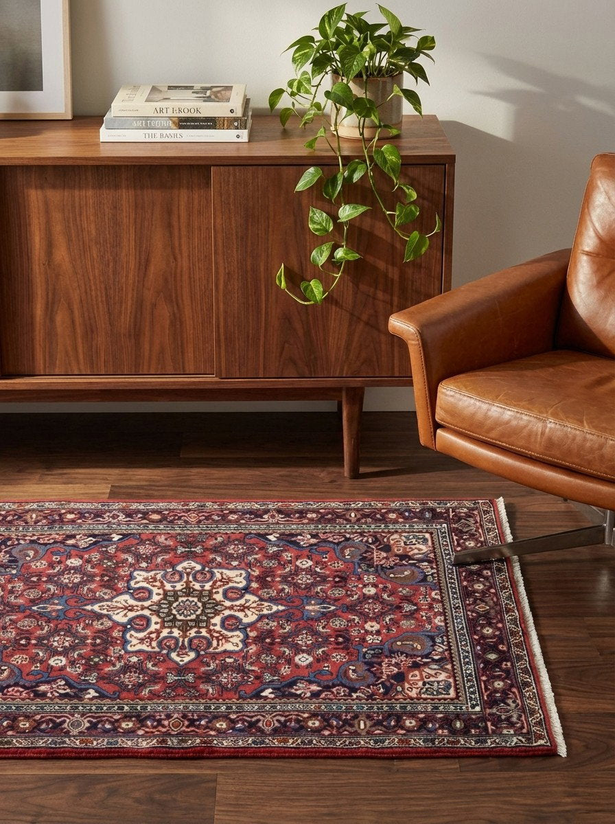 Bidjar Zandjan — Handgefertigt, 167x100 cm, Blau, 100% Virgin Wool | Back view