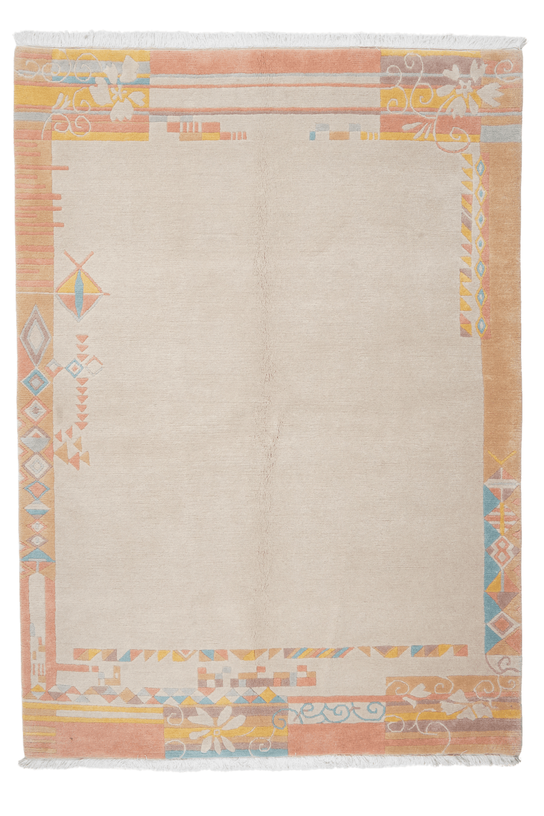 Nepal Mina — Hand-knotted, 174x244 cm, Beige, 100% Virgin Wool | Main view