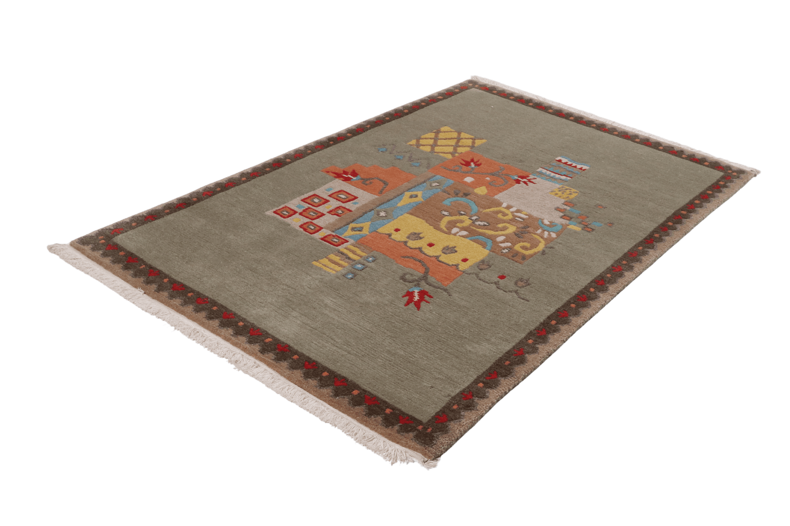 Nepal Smita — Hand-knotted, 121x185 cm, Green, 100% Virgin Wool | View 6
