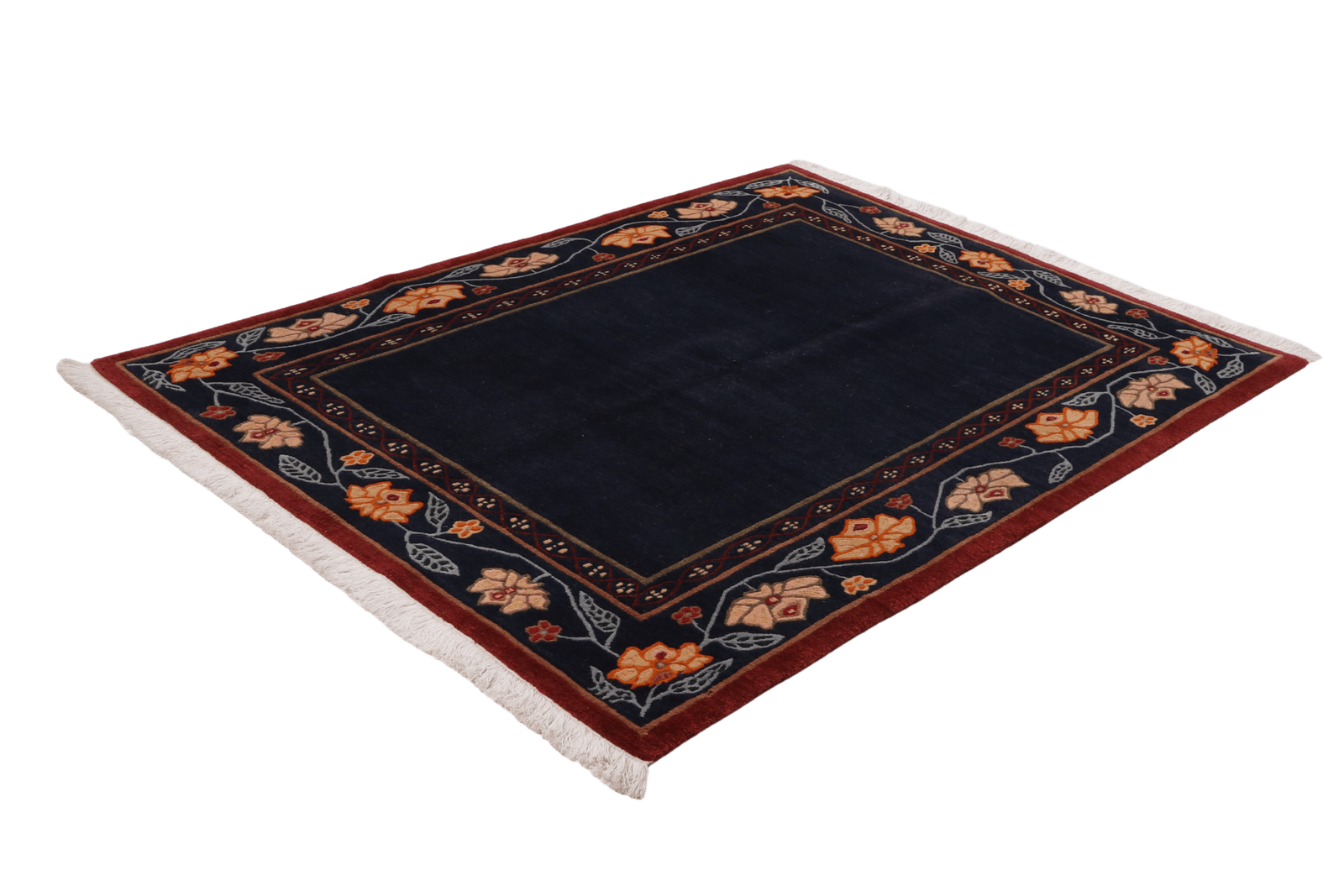 Nepal Kavita — Hand-knotted, 141x198 cm, Blue, 100% Virgin Wool | View 6