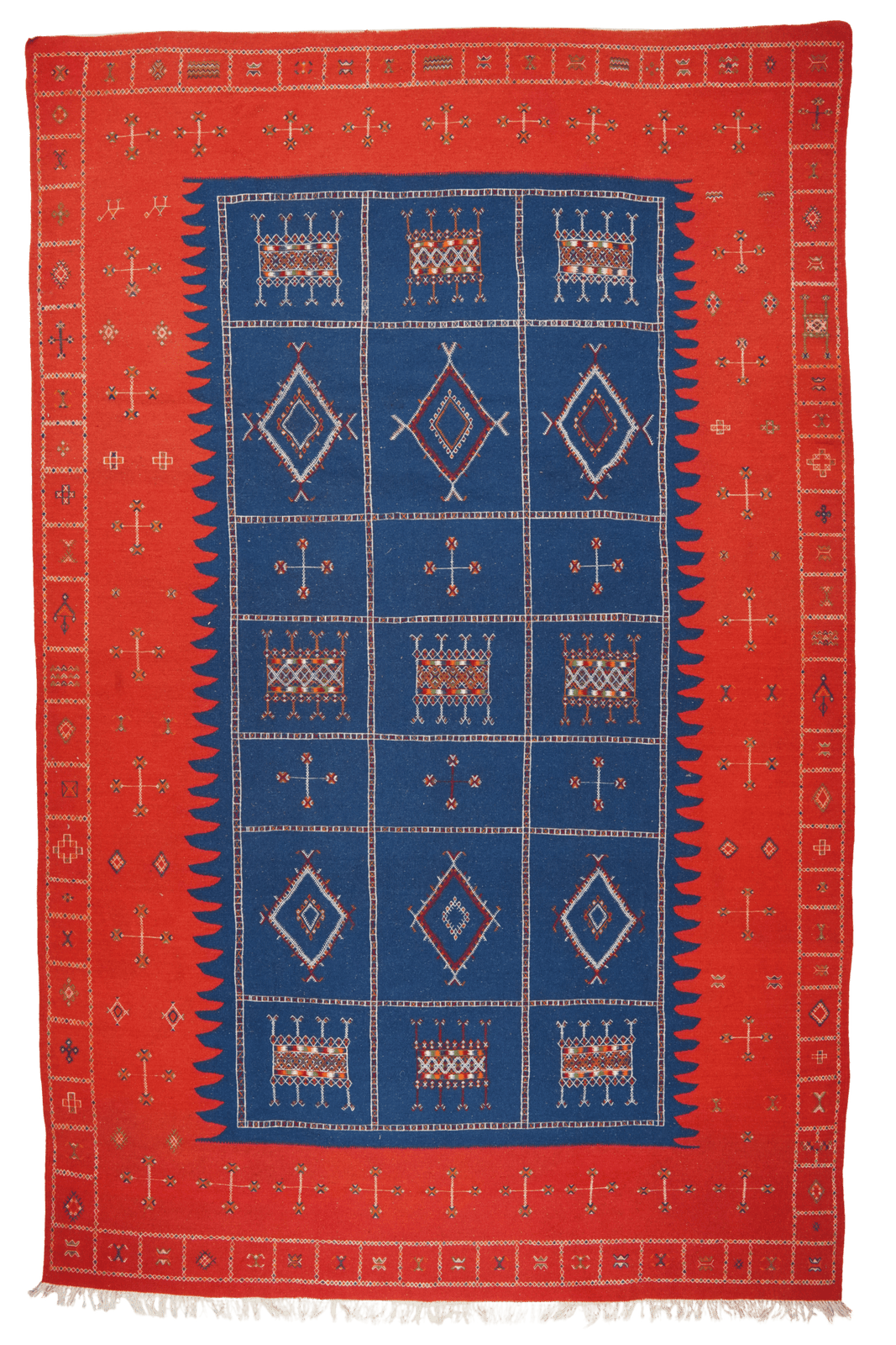 Kelim — Handmade, 208x316 cm, Blue, 100% Virgin Wool | Main view