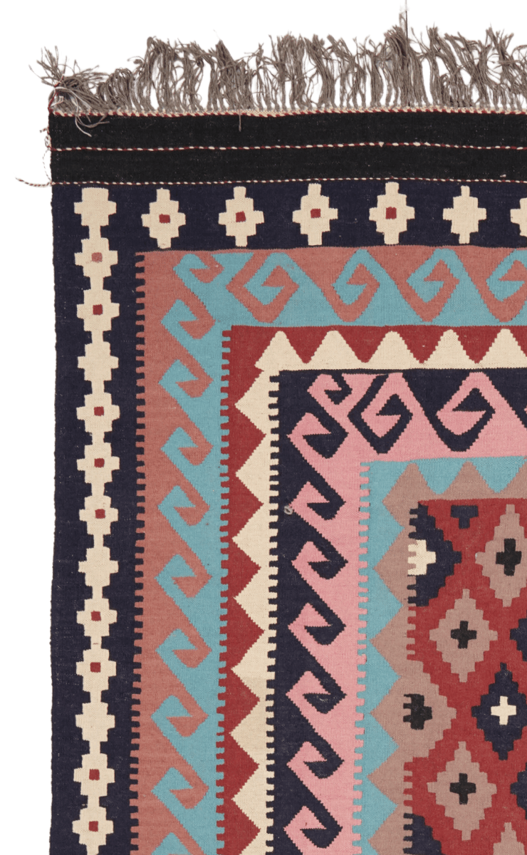 Kelim — Handmade, 197x298 cm, Red, 100% Virgin Wool | View 3