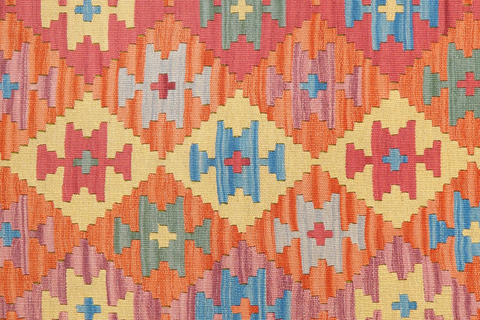 Kelim Gashgai — Handmade, 132x176 cm, Red, 100% Virgin Wool | View 5
