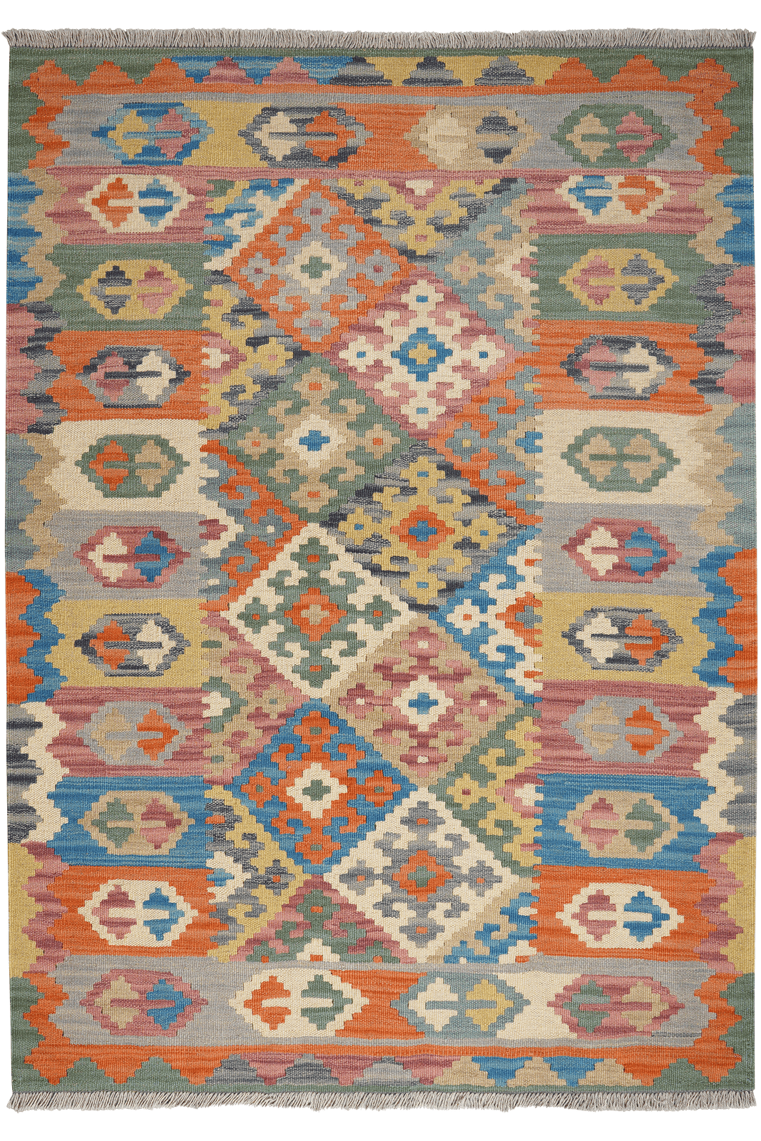 Kelim Gashgai — Handmade, 121x170 cm, Multicolor, 100% Virgin Wool | Main view
