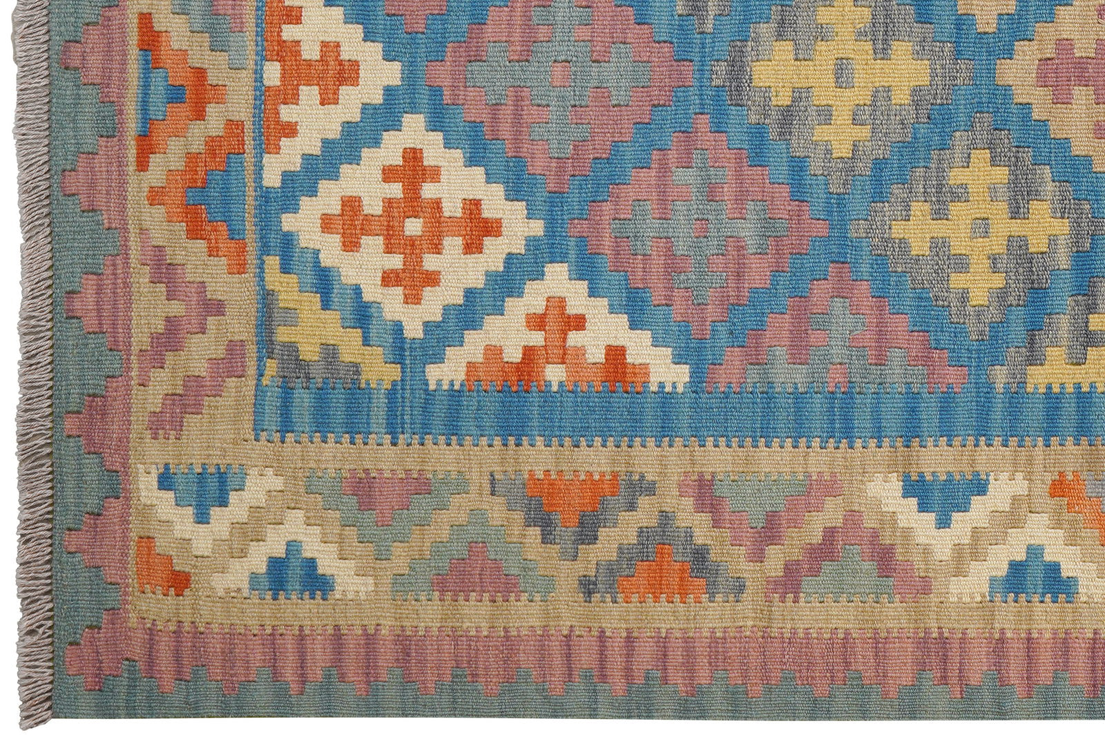 Kelim Gashgai — Handgefertigt, 176x128 cm, Beige, 100% Virgin Wool | View 4