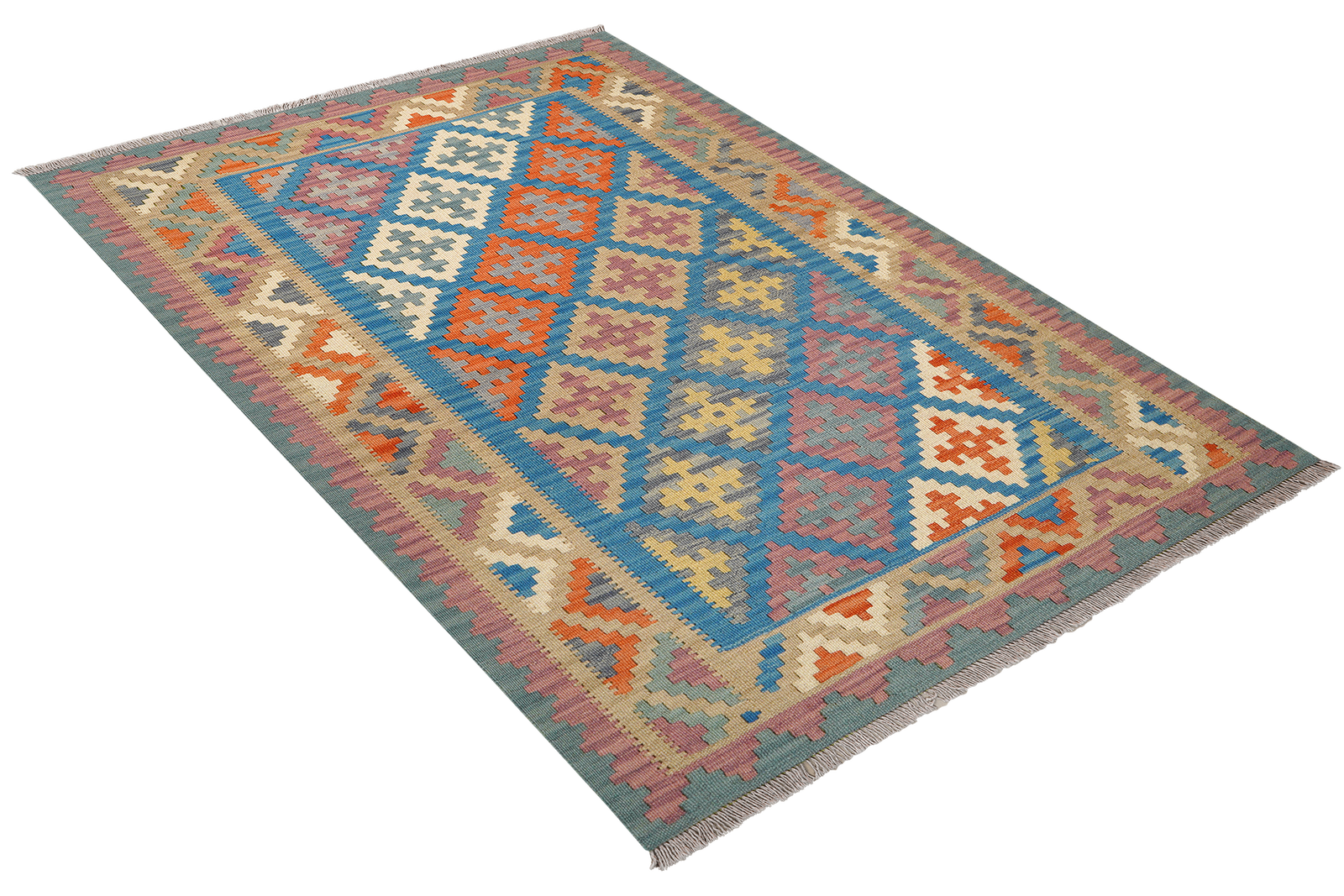 Kelim Gashgai — Handgefertigt, 176x128 cm, Beige, 100% Virgin Wool | View 5
