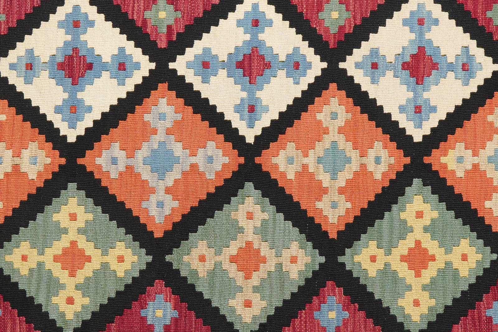 Kelim Gashgai — Handgefertigt, 202x157 cm, Beige, 100% Virgin Wool | View 6