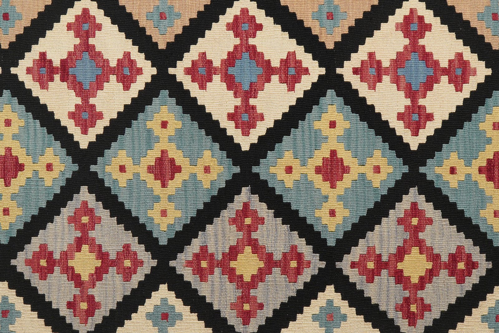 Kelim Gashgai — Handmade, 159x195 cm, Black, 100% Virgin Wool | View 5