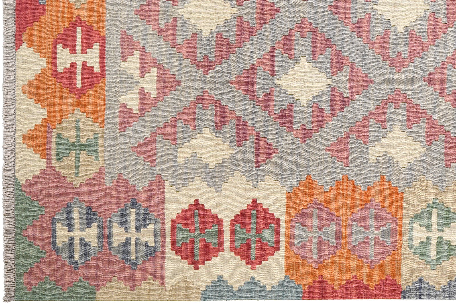 Kelim Gashgai — Handmade, 153x206 cm, Grey, 100% Virgin Wool | View 3