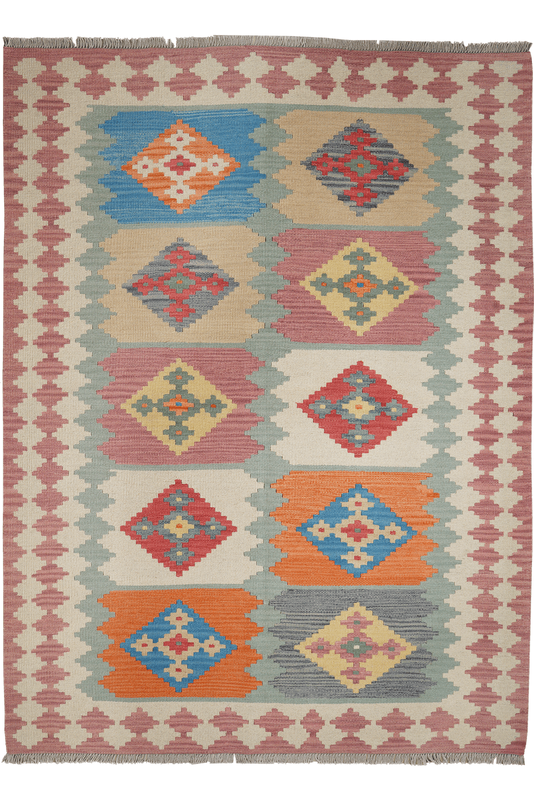 Kelim Gashgai — Handmade, 170x227 cm, Multicolor, 100% Virgin Wool | Main view