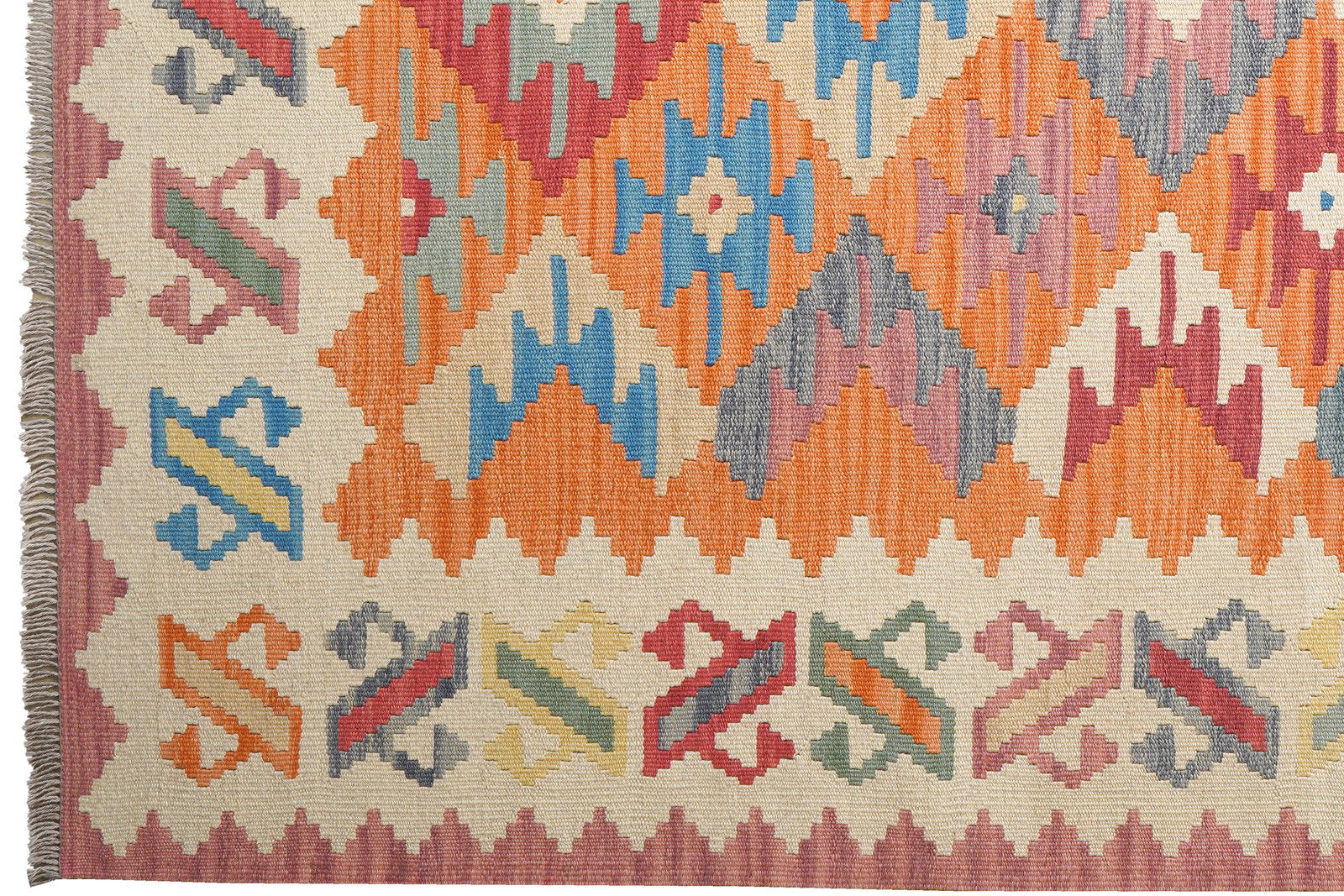 Kelim Gashgai — Handgefertigt, 240x171 cm, Beige, 100% Virgin Wool | View 4