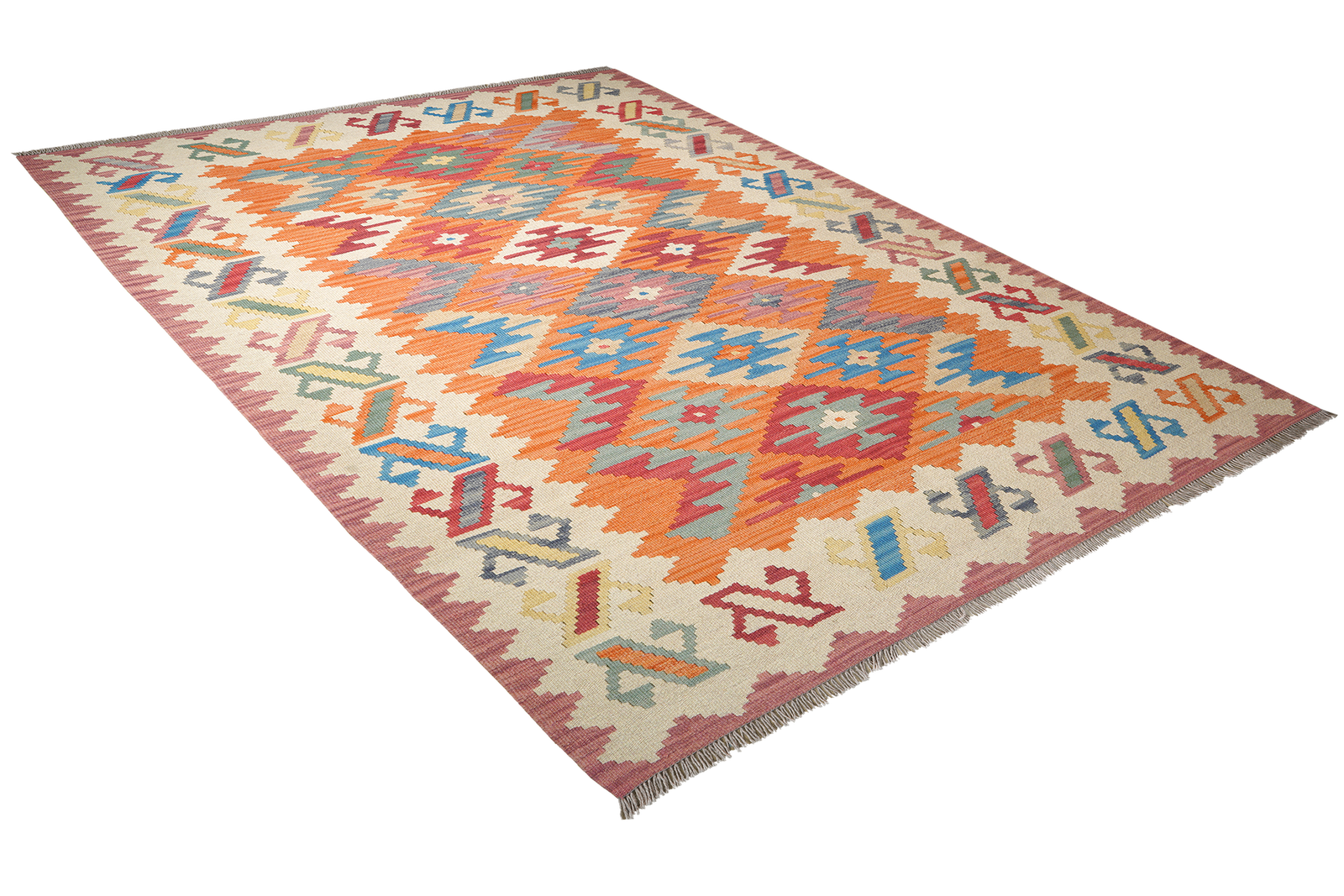 Kelim Gashgai — Handgefertigt, 240x171 cm, Beige, 100% Virgin Wool | View 5