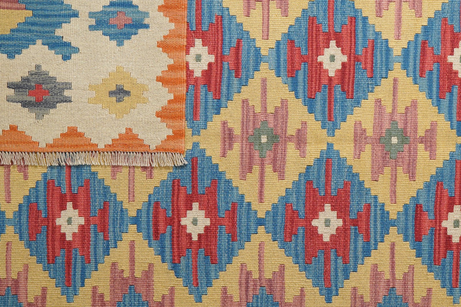 Kelim Gashgai — Handmade, 171x246 cm, Blue, 100% Virgin Wool | View 6