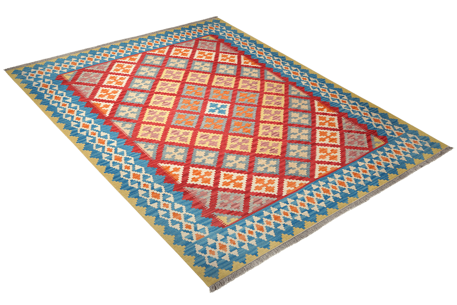 Kelim Gashgai — Handmade, 208x245 cm, Red, 100% Virgin Wool | View 4