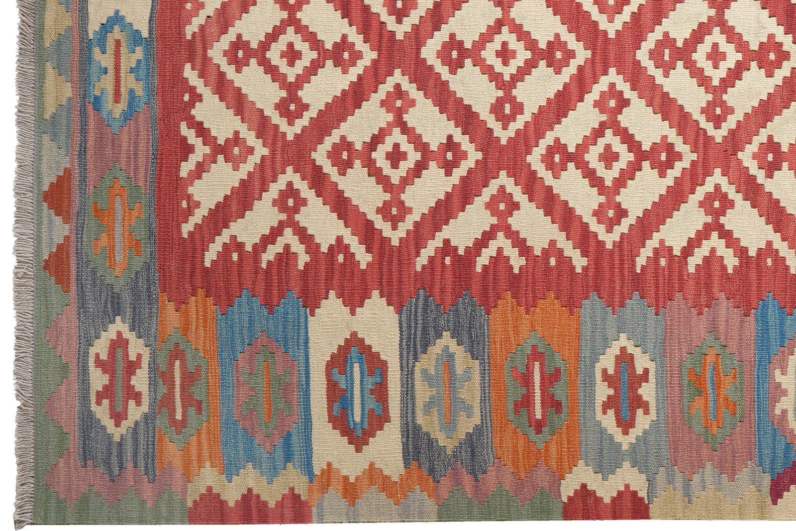 Kelim Gashgai — Handmade, 171x251 cm, Red, 100% Virgin Wool | View 3