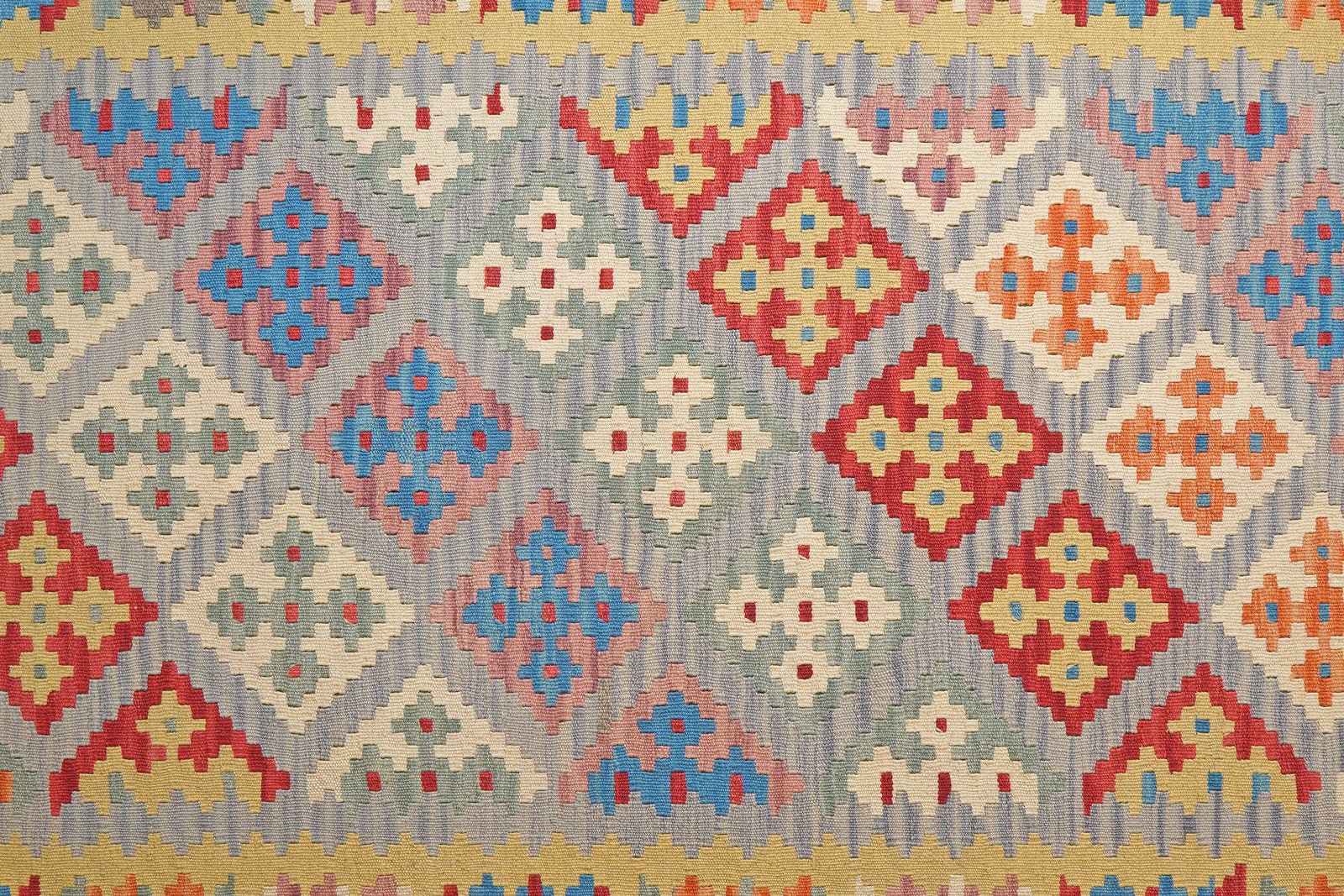Kelim Gashgai — Handmade, 199x293 cm, Grey, 100% Virgin Wool | View 5