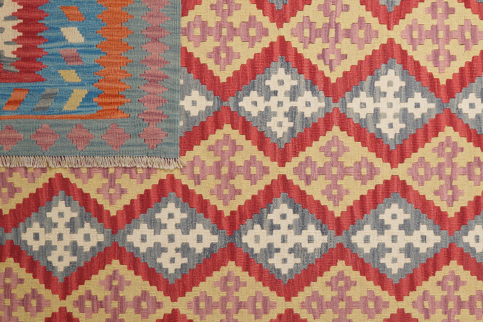 Kelim Gashgai — Handmade, 208x298 cm, Red, 100% Virgin Wool | View 6
