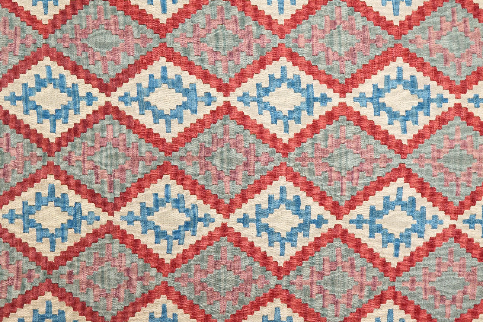 Kelim Gashgai — Handmade, 211x305 cm, Red, 100% Virgin Wool | View 5